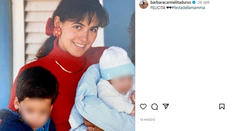 Barbara d'Urso figli foto amarcord