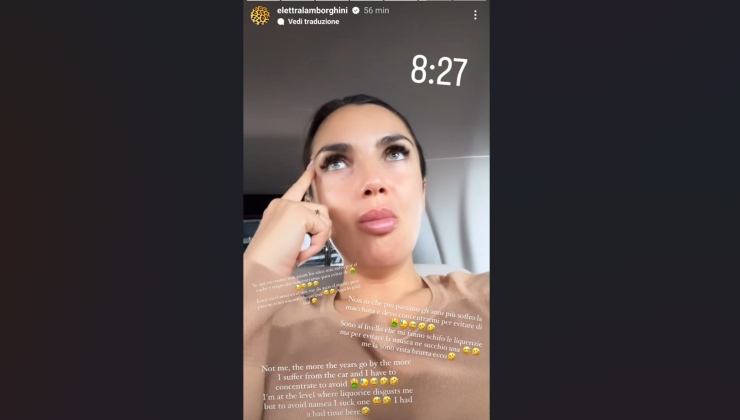 Elettra Lamborghini nausea come sta